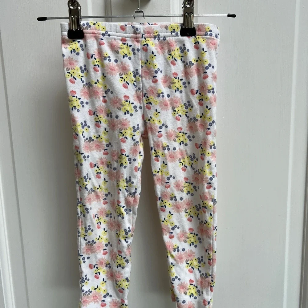 Simple Joys by Carter’s 12M White, Pink, Yellow, Blue Floral Girls Legging Pants